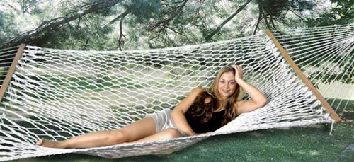 Bh-411 2 Person Classic Poly Rope Hammock - Natural Rope