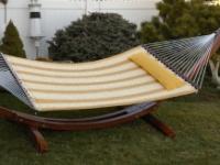 Bliss Hammocks BQH-477 Comfort Classic Quilted Hammock with Pillow - Yellow