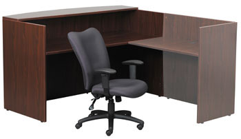 N169-m Reception Desk Shell In Mahogany