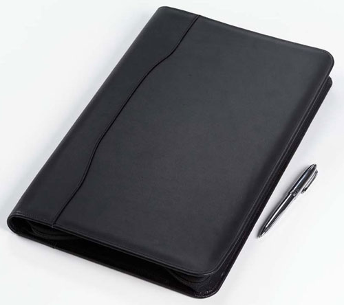 Clava 2196 Legal Size Zip Padfolio - Quinley Black