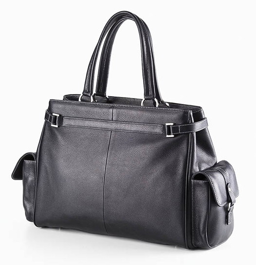 Clava 3470 Helen Tote - Napa Black with Contrast Stitching