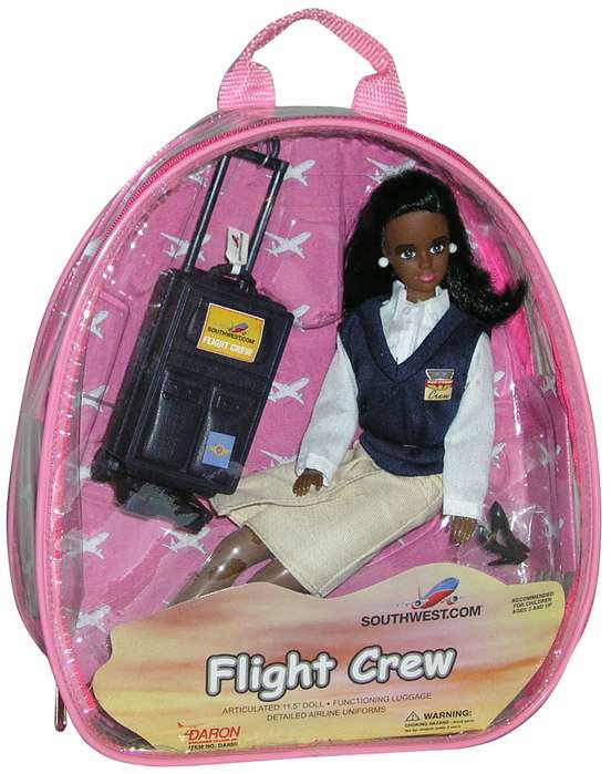 American Dolls - Daron Worldwide Trading DA950B Southwest Airlines Flight Attendant Doll - African American