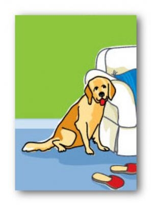 Paper Russells PAMG103 Magnet 2x3 Inch Golden Retreiver and Slippers