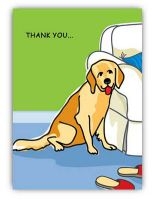 Couches - Paper Russells PAPR229 Greeting Card 5x7 Inch - GoldenRetreiver By Couch - Blank