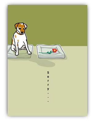 Paper Russells PAPR231 Greeting Card, 5x7 Inch - Lost Terrier - Sympathy