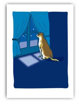Paper Russells PAPR395 Greeting Card, 5x7 Inch - Lab at Window - Sympathy