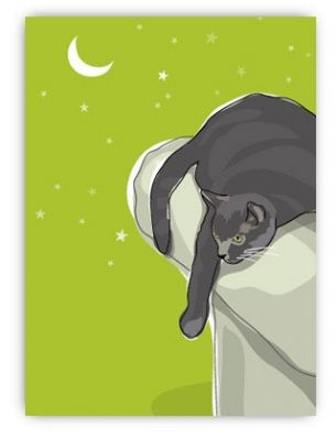Paper Russells PAPRG586 Grrreen Greeting Card, 4.5x6.5 Inch - Cat on Couch - Sympathy