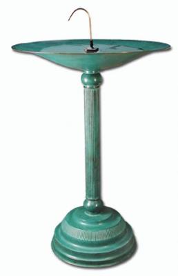 Winged Aquatics BB-2268 Solid Brass Bird Bath-Green Patina