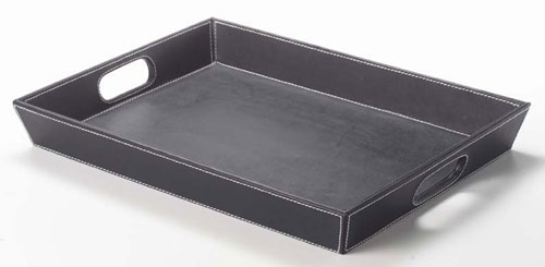 Clava 9901 Leather Serving Tray  Tuscan Black