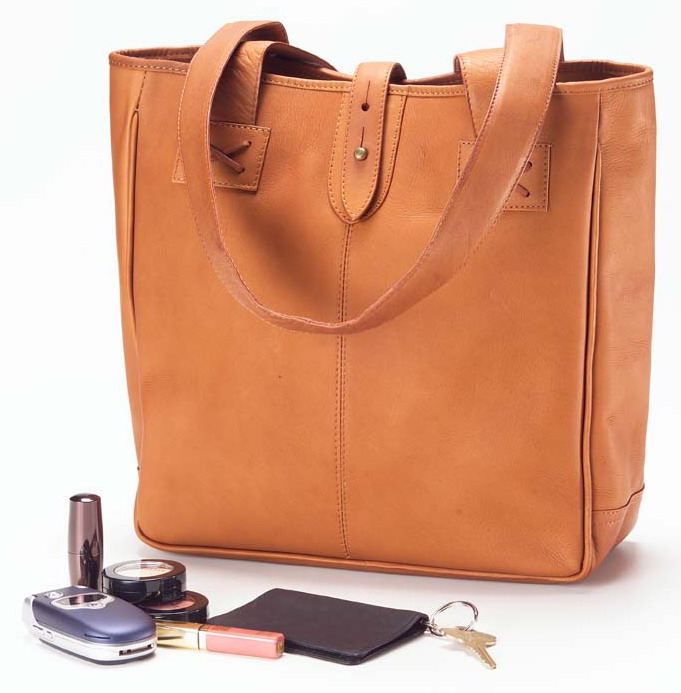 Purses Clava SF-11SM Vachetta Small Tote - Vachetta Tan CLV458