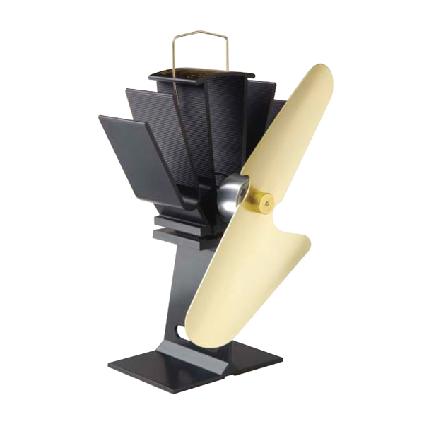 Copperfield 78160 Ecofan For Wood Stoves, Black Body, Gold Blades