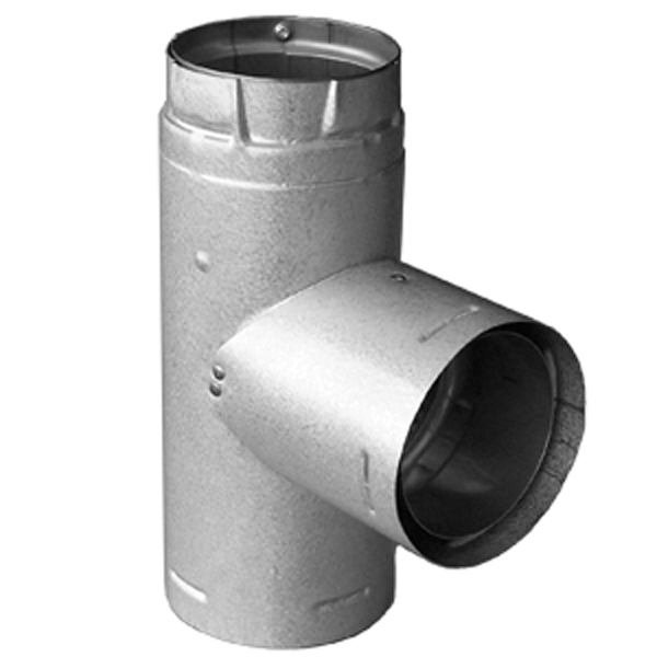 Chimney 25417 3 Inch Pellet Vent Pro Single Tee With Clean Out Cap Stainless