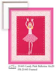 Art4Kids GA21445 Candy Pink Ballerina - Gallery Frame Creative Canvas