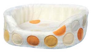 Pet Bed - S And H Pet Products SHPA1011 Plush Pet Bed With Orange Geometric Circles
