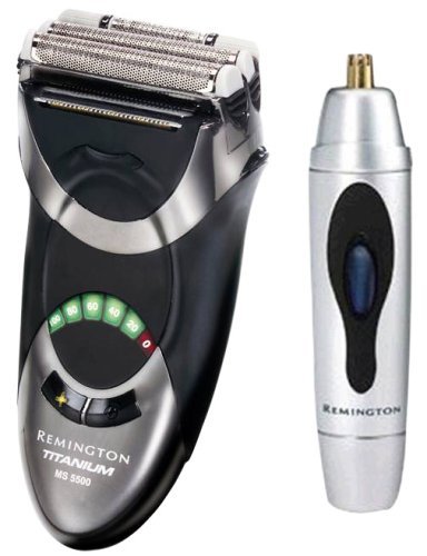Remington MS5500NEDTVP Titanium Microscreen with Bonus Nose and Ear Trimmer