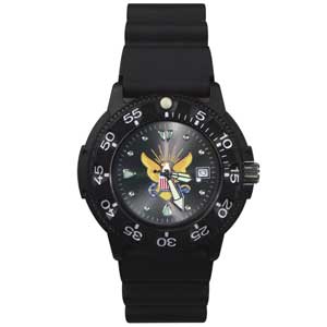 Zan Headgear RAMW411D39 Dive Watch  Resin Case-Bezel  PU Band  US Navy  Enlisted