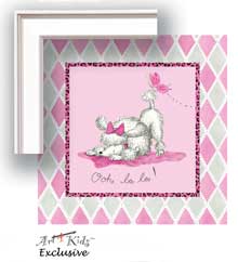 Art4Kids AB21409 Ooh La La Poodle - Creative Canvas Art Block Mount