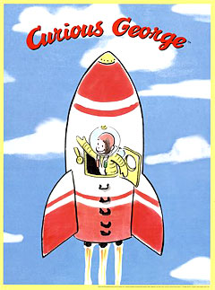 Art4Kids GA41010 Curious George Rocket - Gallery Frame, Creative Canvas