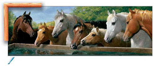 Art4Kids HE08065 Companions  horses  Heritage Frame Creative Canvas