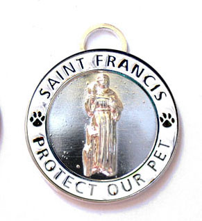 LuxePets LP-PEFRANWTLG St Francis Charm Large Silver and White - Each