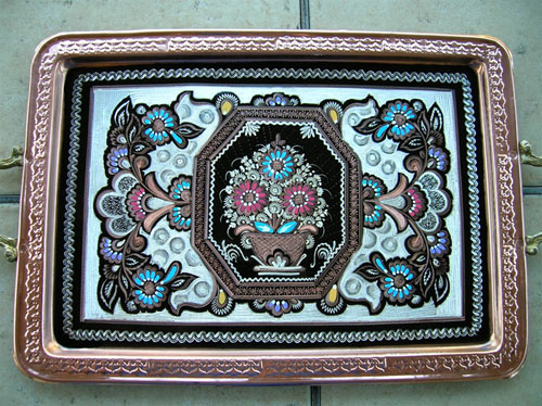 Turkish Coffee World TCW-0014AM Serving Tray - Large Rectangle