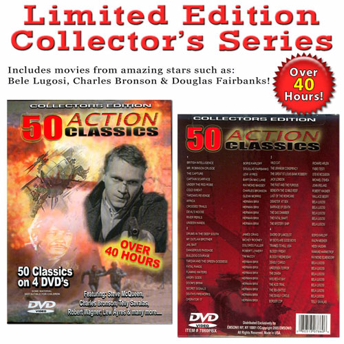 50 ACTION CLASSICS MOVIES - 4 DVD Collection