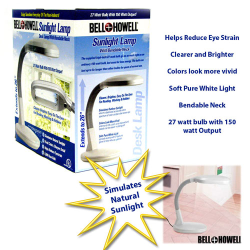 Sunlight Lamp - Bell And Howell Sunlight Desk Lamp Extends To 26 Inches