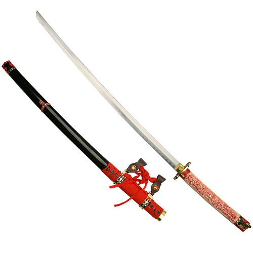 00-7X101-Japanese Officer Katana Sword with Black Cover