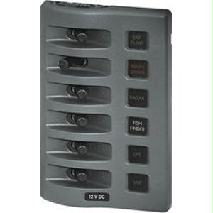 Blue Sea 4306 Weatherdeck Water Resistant Fuse Panel - 6 Position - Gray