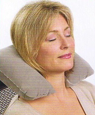Gry Inflatable Travel Neck Pillow - Grey