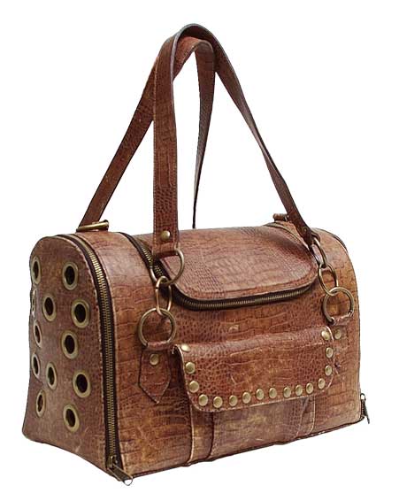 Dog Style BCCR-VBN1 Vintage Brown Leather Croc... by Dog Style
