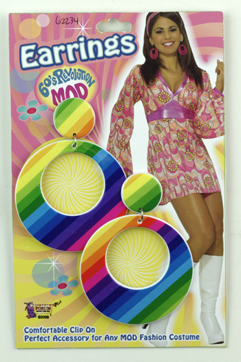 Costumes For All Occasions FM62234 Mod Rainbow Earrings