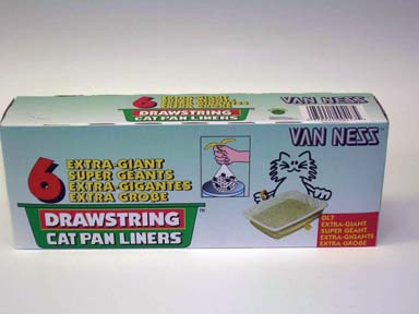 Van Ness Plastic Molding Drawstring Cat Pan Liners 6pk Xxlarge - Dl7