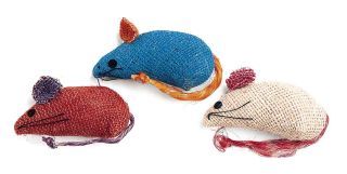 Ethical Cat Burlap Mice 3 Pack  2090
