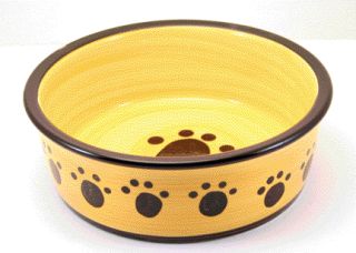 Ethical Stoneware Dish Classic Paw Print Dish Black 6 Inch  6913