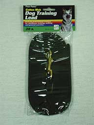 Four Paws Products Cotton Web Lead Black 20 Feet 56120
