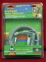 Four Paws Products Med Wght Overhead Dog Trolley Red 75 Feet 85675