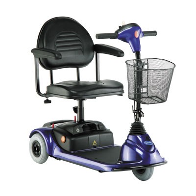 3 Wheel Scooter - Invacare L-3B Lynx L-3 3-Wheel Microportable Scooter - Blue