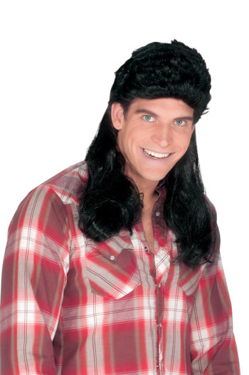 Costumes For All Occasions FWH92909BK Mullet Super Wig Black Hexpres