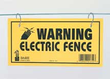 Dare Products Electric Fence Warning Sign 3 Yellow - 1614-3