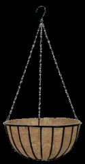 Traditional Hanging Basket Wit Black 14 Inch - R408