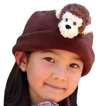 Bear Hands FHS-BRM-BRN M Hat Fleece Brown Monkey on Brown - M