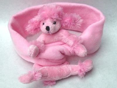 Bear Hands S-PPOO-PP Scarf Pink Poodle on Pink