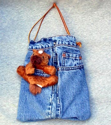 Bear Hands SP-DEN-HORSE Small Jean Denim Purse Horse