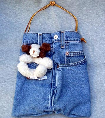 Bear Hands SP-DEN-Dog Small Jean Denim Purse Dog