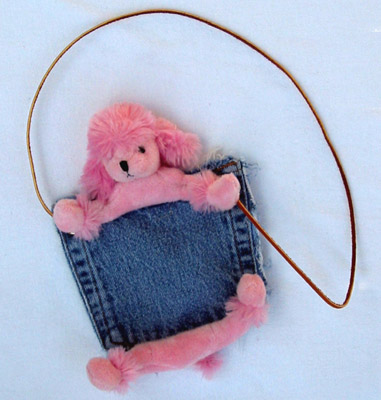 Bear Hands PP-DEN-PP Pocket Purse Denim Pink Poodle