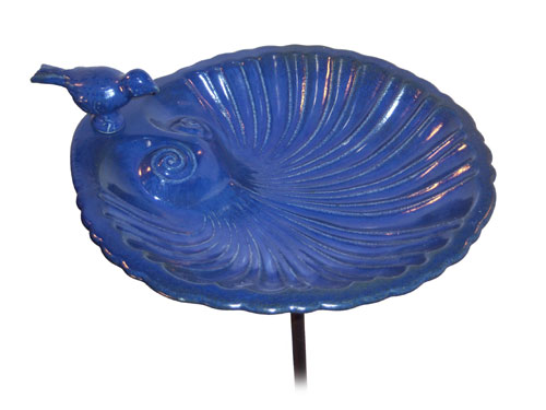 Achla Designs Ceramic Shell Bird Bath Lavender