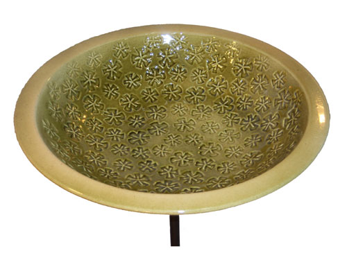 Achla Designs Ceramic Vinca Bird Bath - Moss