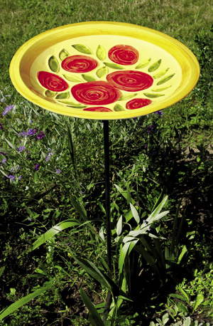 Achla Designs Yellow Roses Bowl and Stake