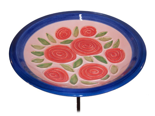 Achla Designs Pink Roses Bowl and Stake